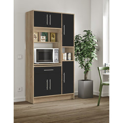 Seyma Larder Cupboard - Oak/Black