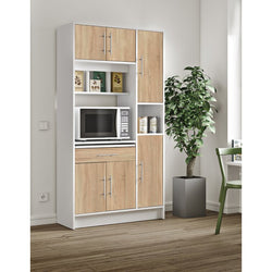 Seyma Larder Cupboard - White/Oak