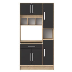 Seyma Larder Cupboard - Oak/Black